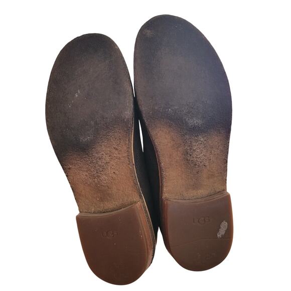 UGG Clementine Brown Leather Shearling Lined Ankle Boots Women Sz 6 1008703 - Picture 8 of 16